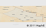Shaded Relief Panoramic Map of Kidal, satellite outside