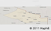 Shaded Relief Panoramic Map of Kidal, semi-desaturated