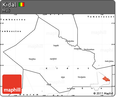 Blank Simple Map of Kidal