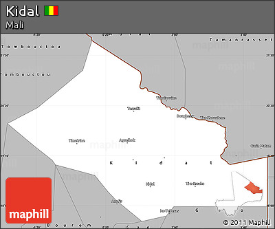 Gray Simple Map of Kidal