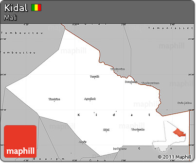 Gray Simple Map of Kidal