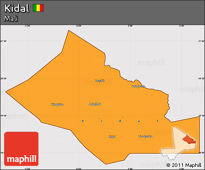 Political Simple Map of Kidal, cropped outside