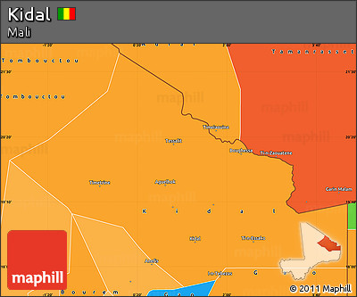 Political Simple Map of Kidal