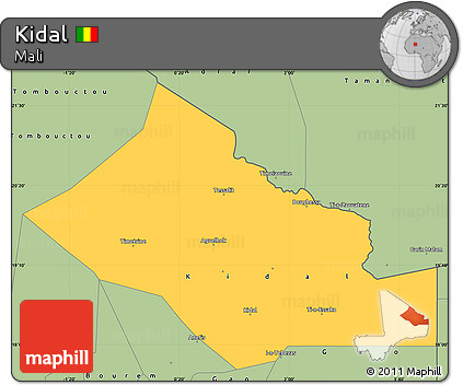 Savanna Style Simple Map of Kidal