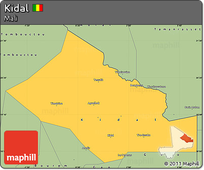 Savanna Style Simple Map of Kidal