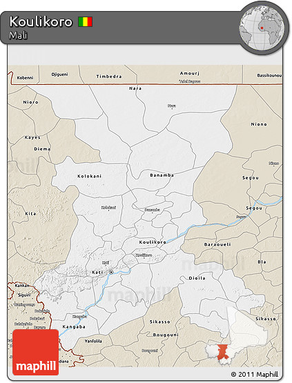 Classic Style 3D Map of Koulikoro