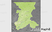 Physical 3D Map of Koulikoro, darken, desaturated