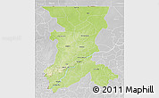 Physical 3D Map of Koulikoro, lighten, desaturated