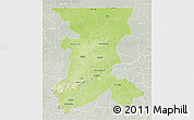 Physical 3D Map of Koulikoro, lighten, semi-desaturated