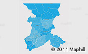 Political Shades 3D Map of Koulikoro, cropped outside
