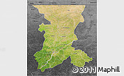 Satellite 3D Map of Koulikoro, darken, desaturated