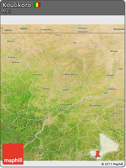 Satellite 3D Map of Koulikoro