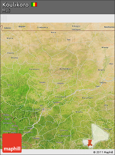 Satellite 3D Map of Koulikoro