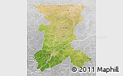 Satellite 3D Map of Koulikoro, lighten, desaturated