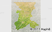 Satellite 3D Map of Koulikoro, lighten, semi-desaturated