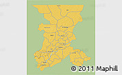 Savanna Style 3D Map of Koulikoro, single color outside