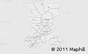 Silver Style 3D Map of Koulikoro, single color outside