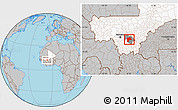 Gray Location Map of Doila-Central, highlighted country, highlighted parent region
