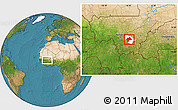 Satellite Location Map of Doila-Central, highlighted parent region
