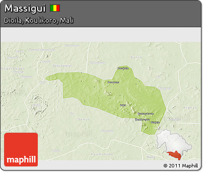 Physical 3D Map of Massigui, lighten