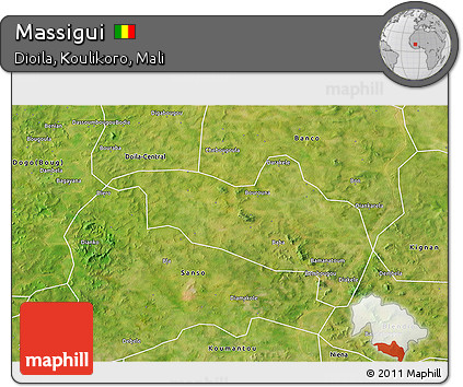 Satellite 3D Map of Massigui