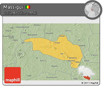 Savanna Style 3D Map of Massigui