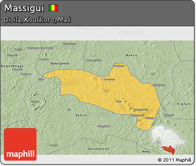 Savanna Style 3D Map of Massigui