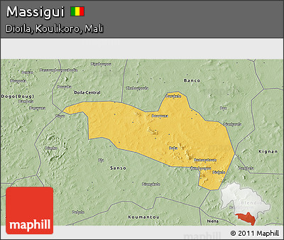 Savanna Style 3D Map of Massigui