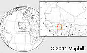 Blank Location Map of Massigui, highlighted grandparent region, within the entire country