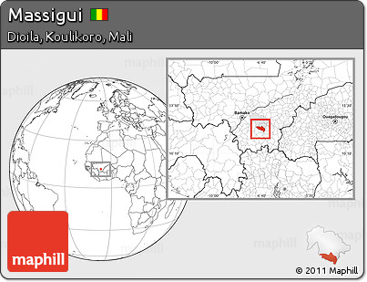 Blank Location Map of Massigui, highlighted parent region