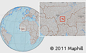Gray Location Map of Massigui, hill shading