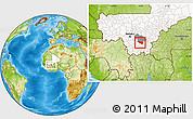 Physical Location Map of Massigui, highlighted country, highlighted parent region