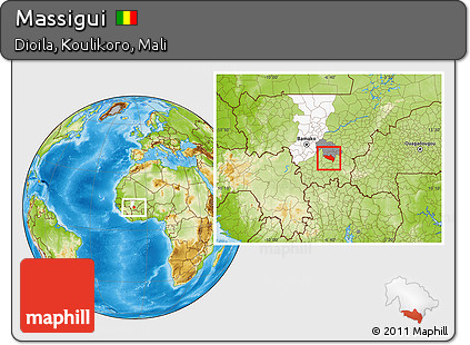 Physical Location Map of Massigui, highlighted parent region, highlighted grandparent region