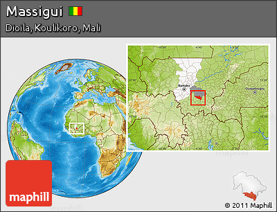 Physical Location Map of Massigui, highlighted parent region, highlighted grandparent region
