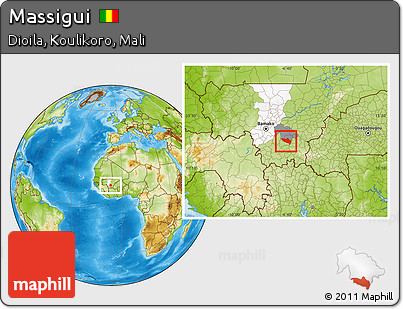 Physical Location Map of Massigui, highlighted parent region, highlighted grandparent region