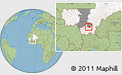 Savanna Style Location Map of Massigui, highlighted country, highlighted grandparent region