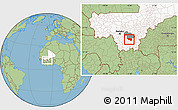Savanna Style Location Map of Massigui, highlighted country, highlighted parent region
