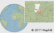 Savanna Style Location Map of Massigui, highlighted grandparent region, hill shading
