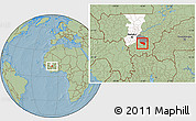 Savanna Style Location Map of Massigui, highlighted parent region, highlighted grandparent region, hill shading
