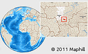 Shaded Relief Location Map of Massigui, highlighted grandparent region