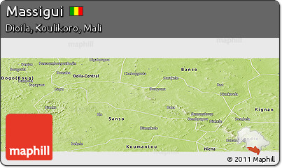Physical Panoramic Map of Massigui