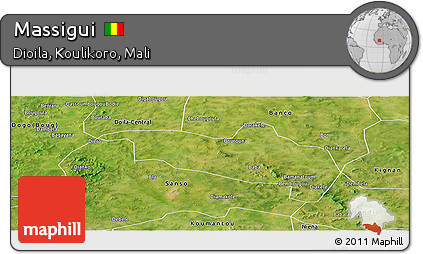 Satellite Panoramic Map of Massigui