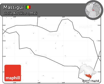 Blank Simple Map of Massigui, no labels