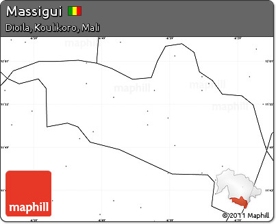 Blank Simple Map of Massigui, no labels