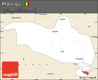 Classic Style Simple Map of Massigui