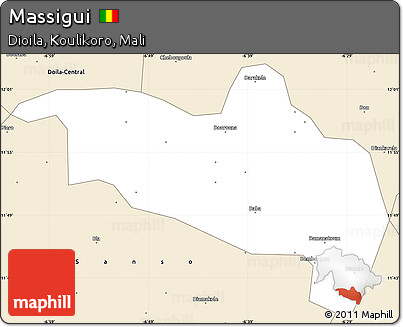 Classic Style Simple Map of Massigui