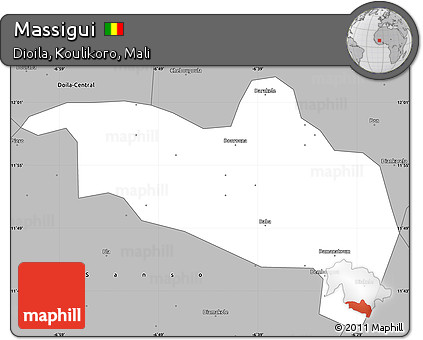 Gray Simple Map of Massigui