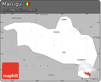 Gray Simple Map of Massigui