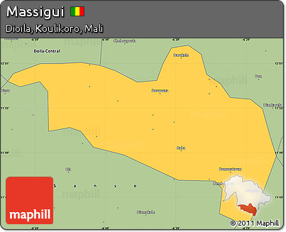 Savanna Style Simple Map of Massigui