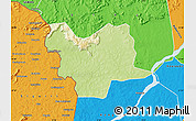 Physical Map of Narena, political outside